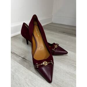Coach Burgundy Suede Kitten Heel